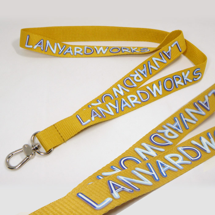 Silicone 2D printed logo strap printer colors premium brand neck lanyards