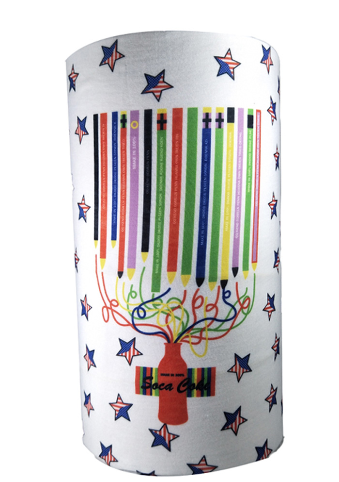 White mulit-colors face cover adult neck bandana scarf 