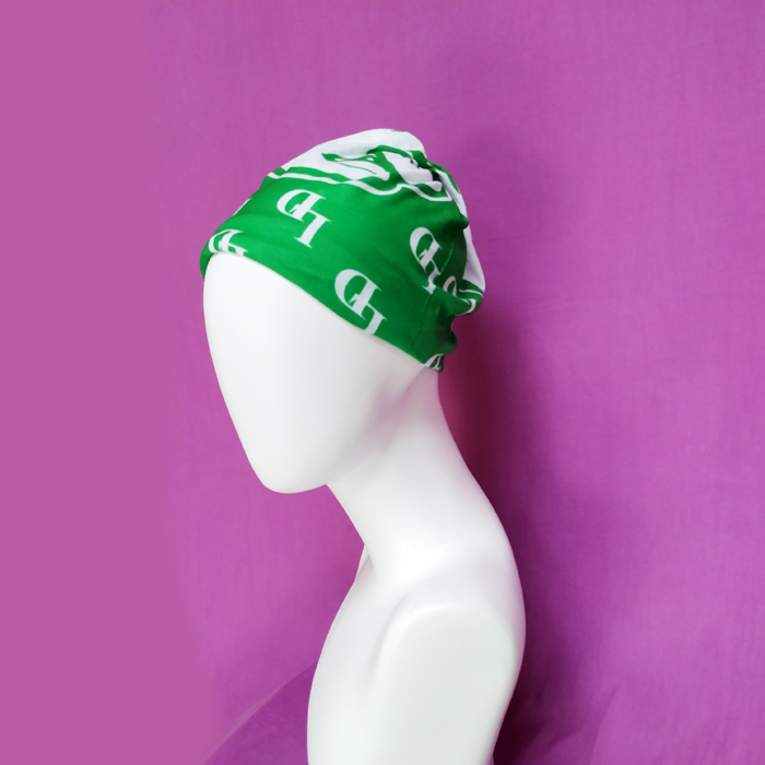 winter green print brand logo Multifunctional headwear bandana