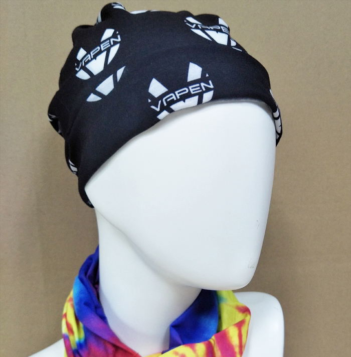 Seamless tube black bandana hoodie man headwrap