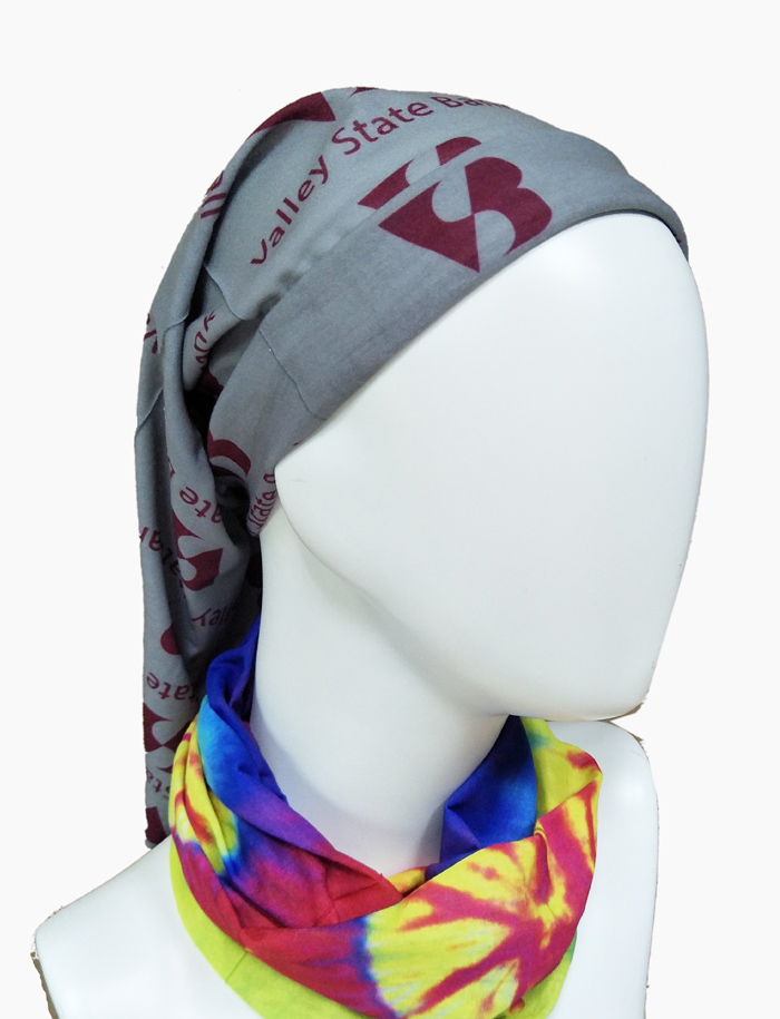 Gray custom logo washable bandana slides coverchief