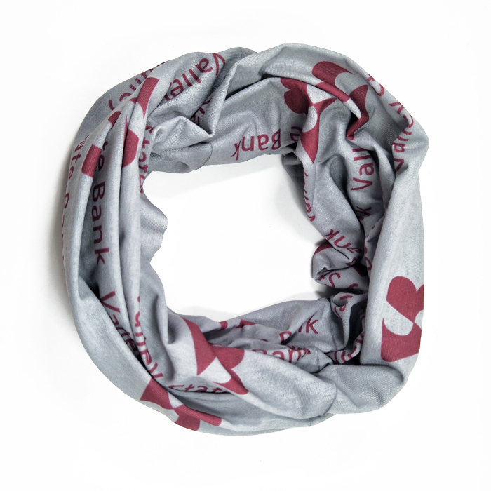 Gray custom logo washable bandana slides coverchief