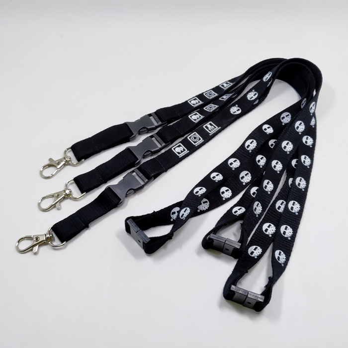 Black bamboo break away premium lanyard custom logo card holder