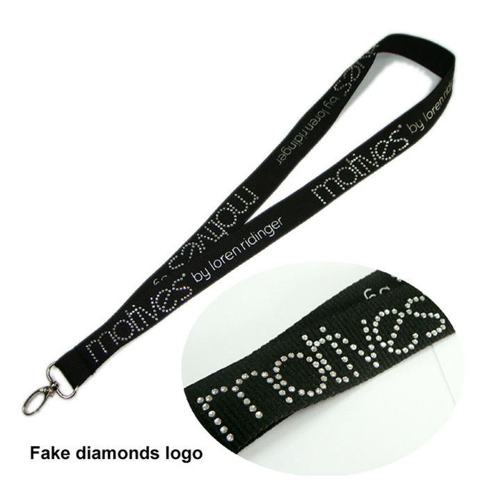 Stick the rhinestone designer logo funny lanyards