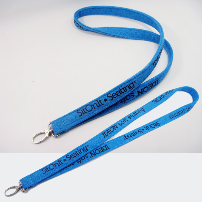 Blue thickened two-double wool felt fabric lanyard
