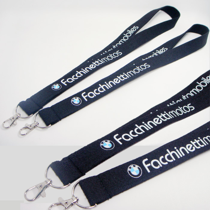 BMW mini printing logo black wool felt fabric lanyard
