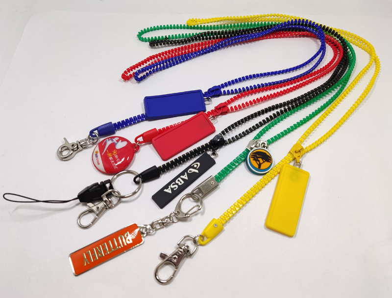 Fashion plastic zipper business gift lanyards