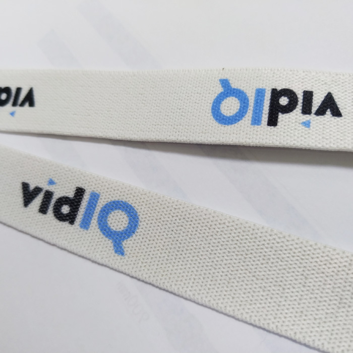 Sublimation logo elastic coiled webbing band lanyard