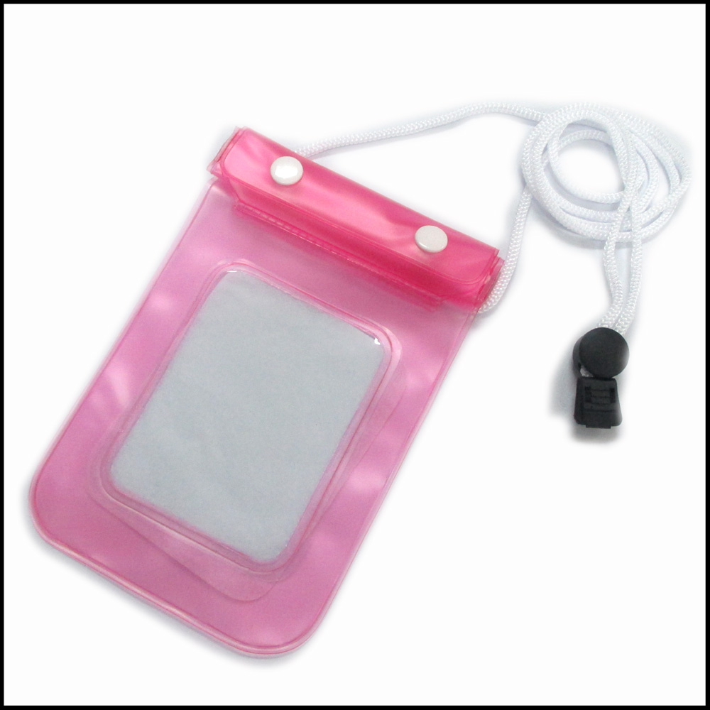 Waterproof mobile phone PVC pouch with lanyard case