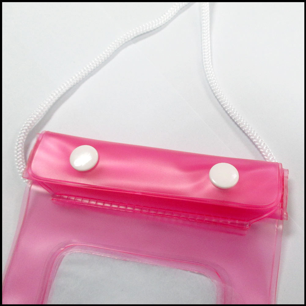 Waterproof mobile phone PVC pouch with lanyard case