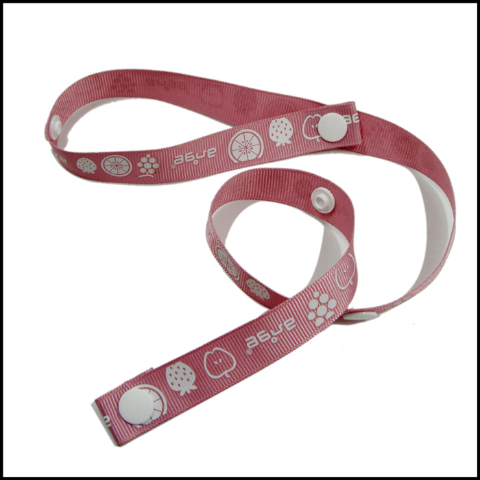 Safety brake away baby gift holder pink ribbion straps