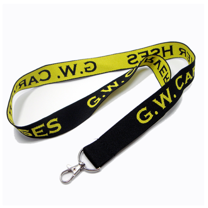 Executive customized wind polyester woven lanyard metal clasp