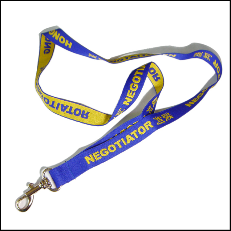 High angle python woven logo safety clips polyester key lanyards