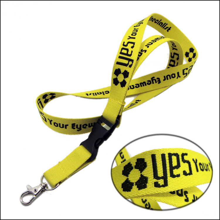 Strong polyester custom neck strap woven custom logo lanyard