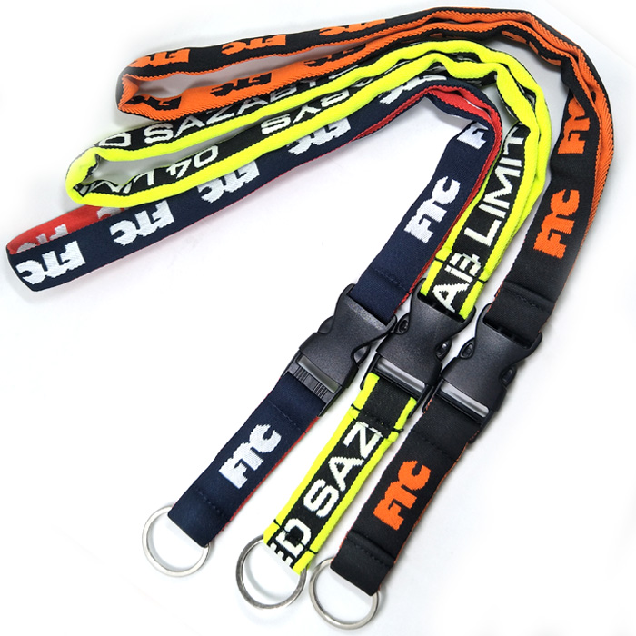 thick double tubular polyester woven logo lanyard neck straps