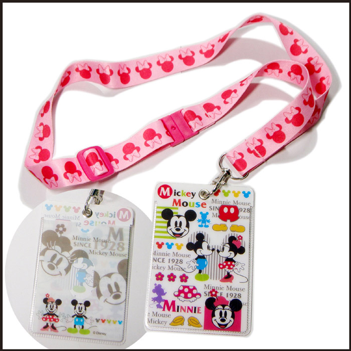 Sublimation Disney cartoon logo lanyard PVC cartoo card holder