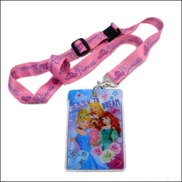 Sublimation Disney cartoon logo lanyard PVC cartoo card holder
