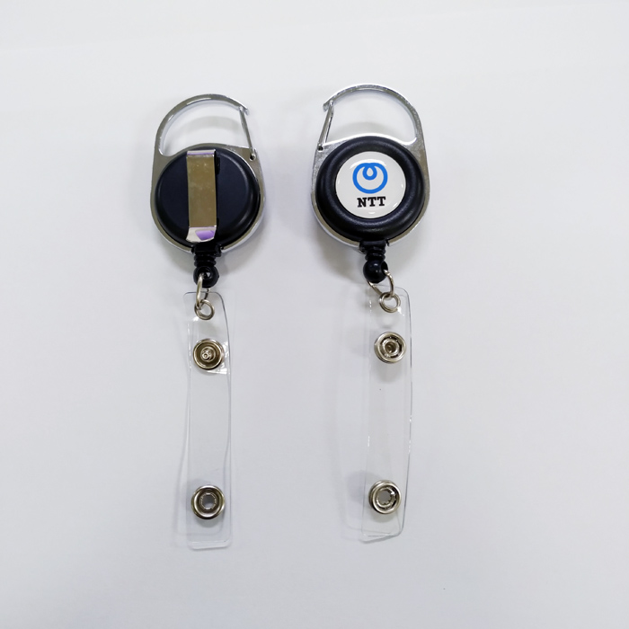 New style carabiner retractable pull reel badge holder
