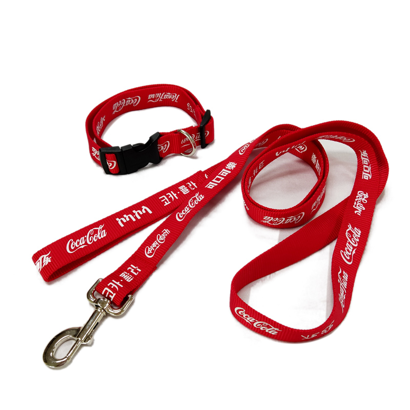 Red Nylon strong running webbing dog leashes and collars 
