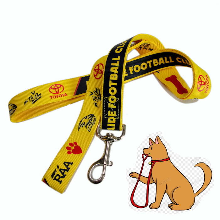 Yellow polyester personalized pet walking dog leash 