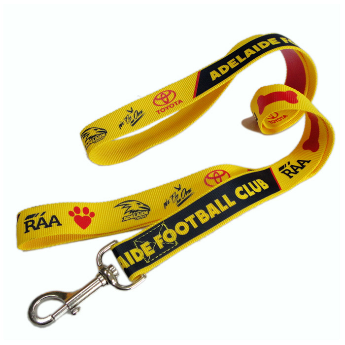 Yellow polyester personalized pet walking dog leash