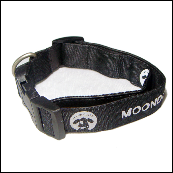 Reflective logo luxary leather dog collars