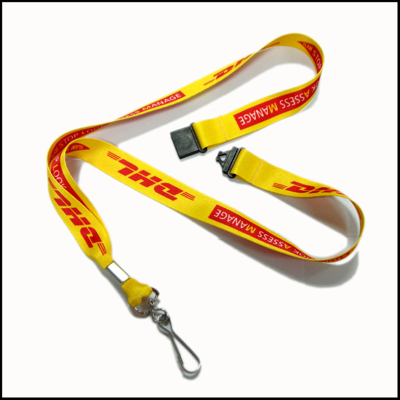 Yellow supplier sublimation neck lanyard with campany brand logo