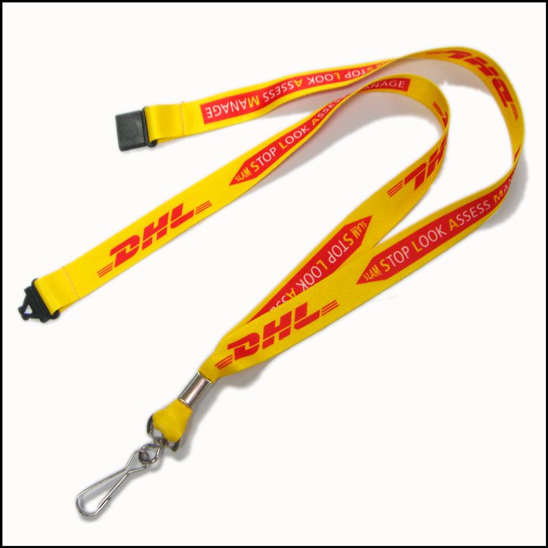 Yellow supplier sublimation neck lanyard with campany brand logo
