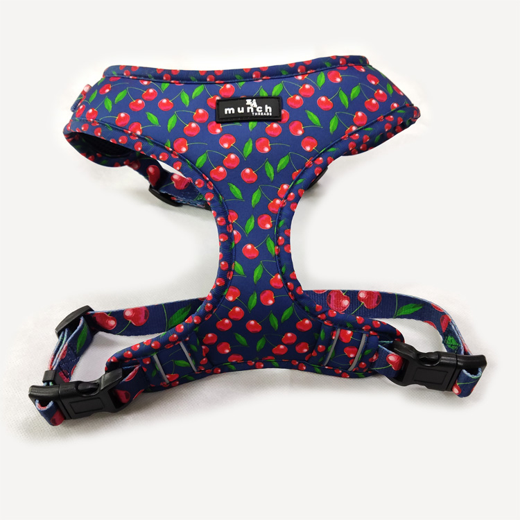 2021 adjustable printable pet accessories custom neoprene dog harness