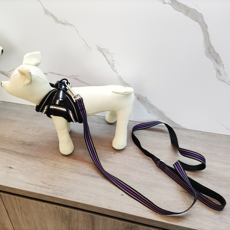 Double leather velcro front clip customisable dog harness