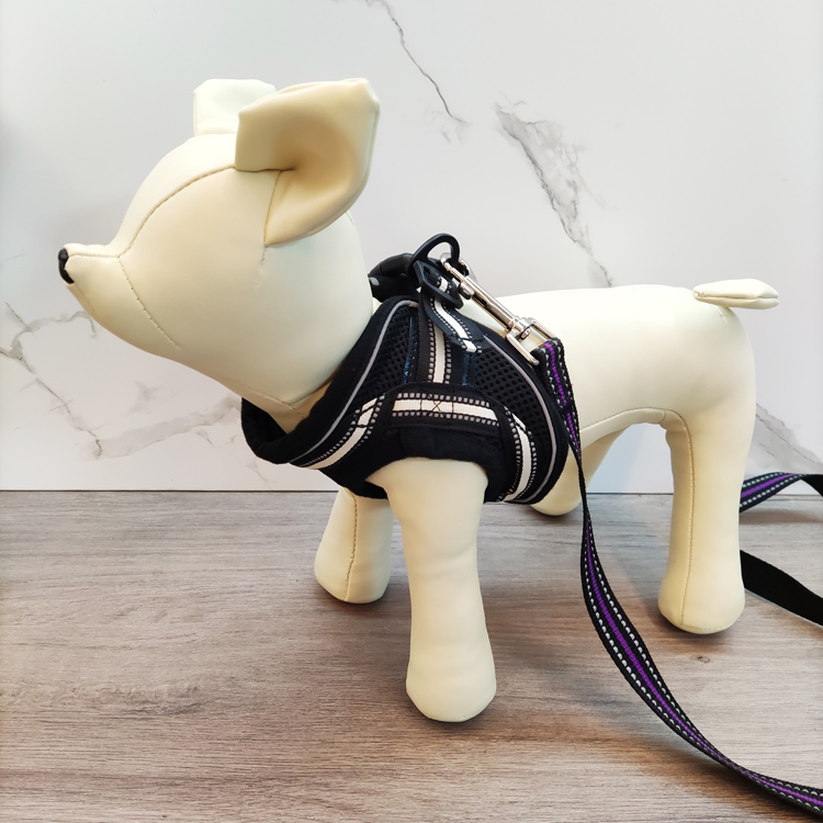 Double leather velcro front clip customisable dog harness