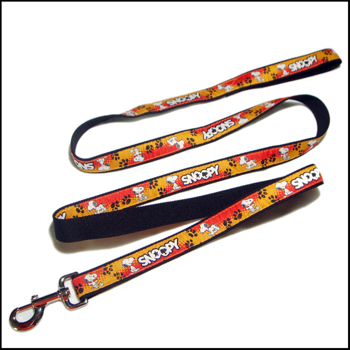Professional manufacture dog chest safety woven satin logo leash belt 