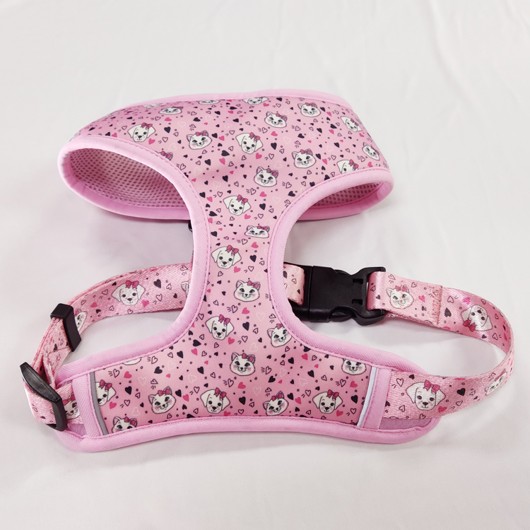 Beautiful adjustable neck dogs harness leash collar