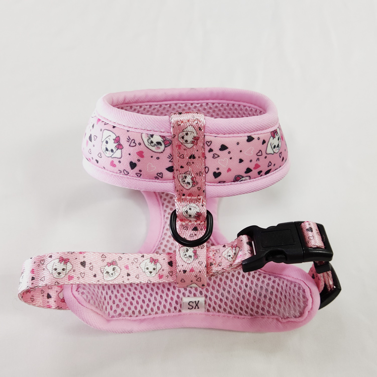 Beautiful adjustable neck dogs harness leash collar