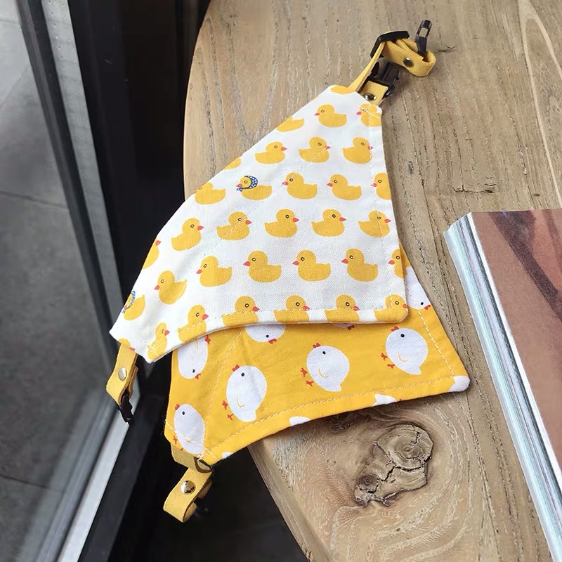 Fashion Flowery charms foral peach trending plaid durag fabric dog accessories bandana collars