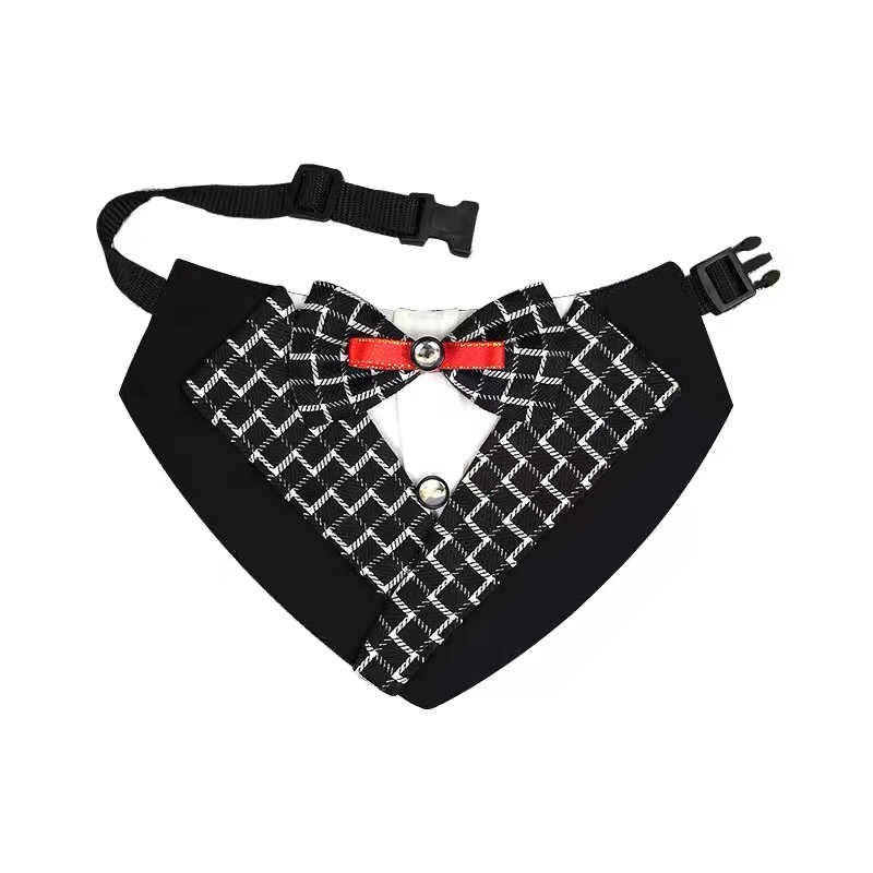 Dog bow tie dye dog necktie collars bandana with red bowtie