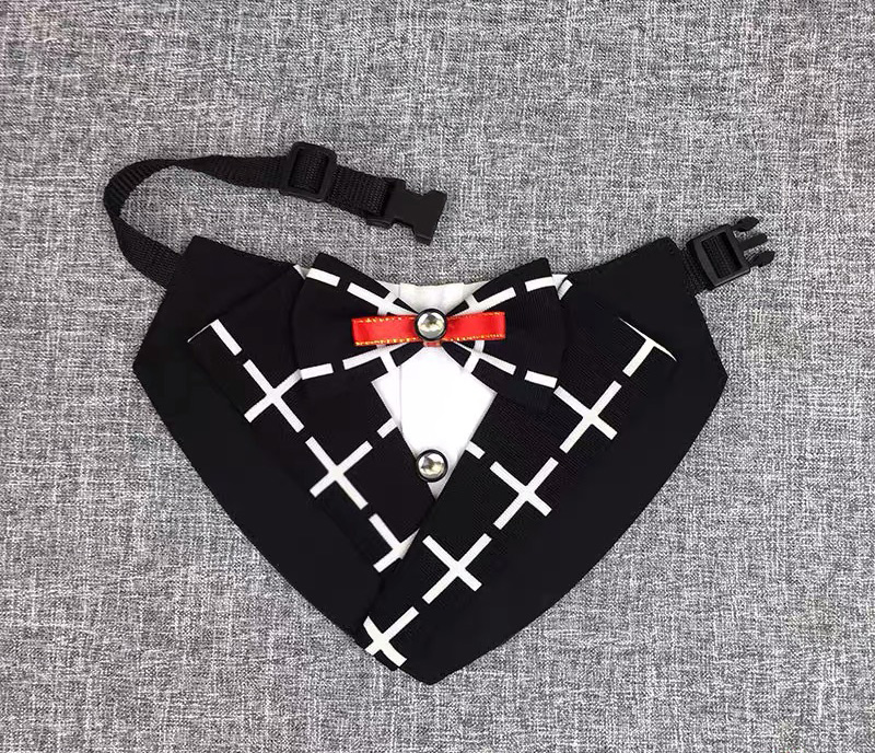 Dog bow tie dye dog necktie collars bandana with red bowtie