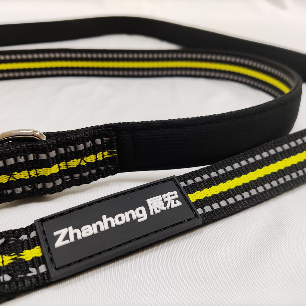 Highly padded handle reflective nylon rope dog collar and leash reflective no pull threads vest harness for dogs