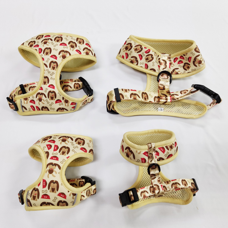 Personalized custom neoprene padded hunting dog premium leash harness vest black