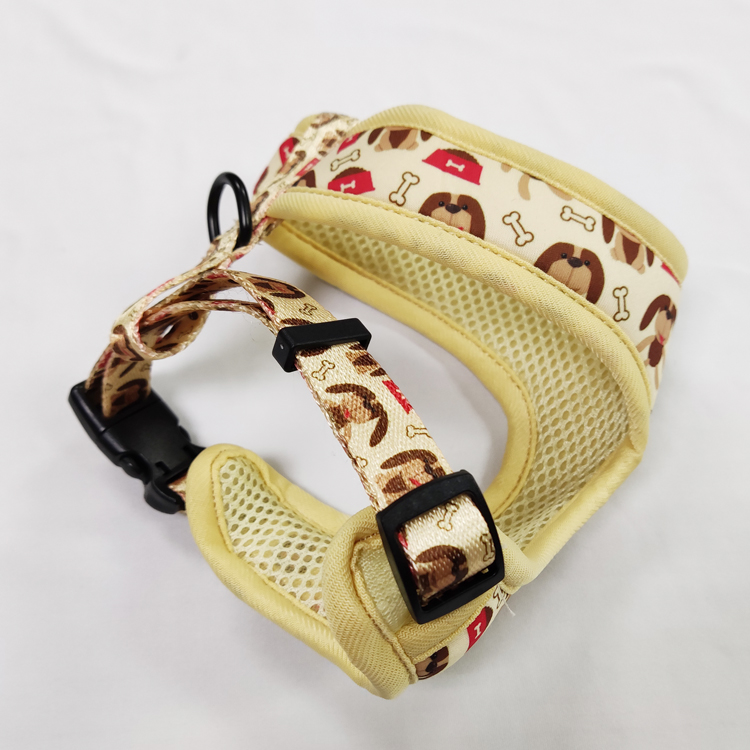 Personalized custom neoprene padded hunting dog premium leash harness vest black