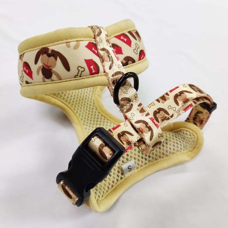 Personalized custom neoprene padded hunting dog premium leash harness vest black