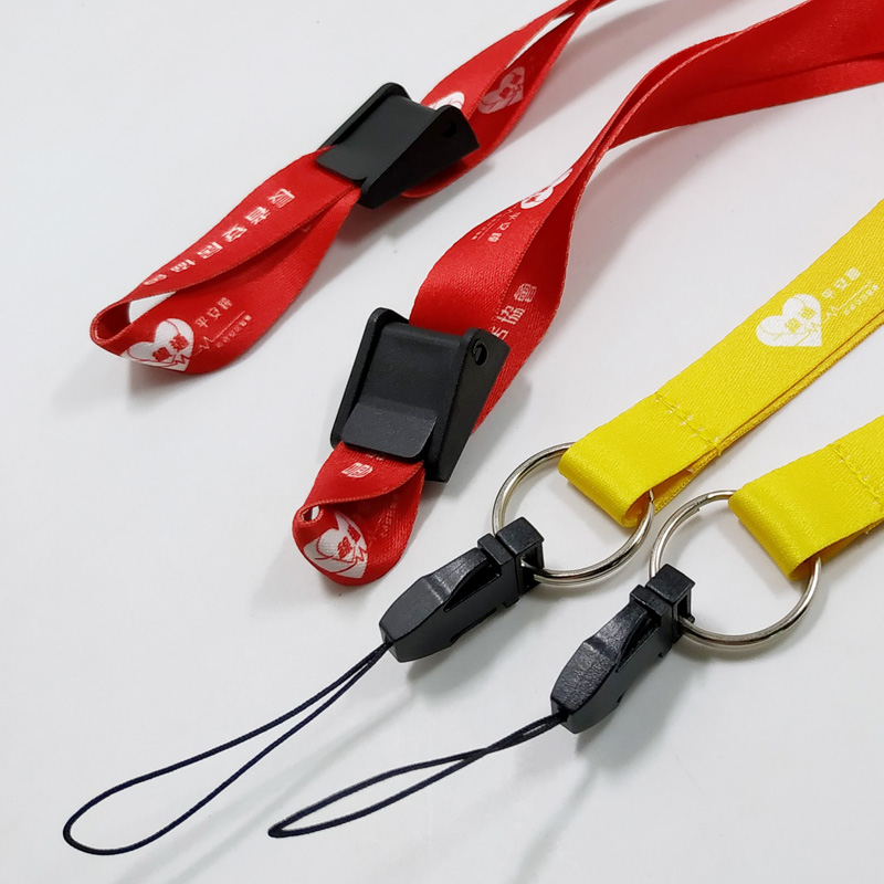 Custom pearl keyring string neck strap sublimation printing cell phone lanyard holder keychan adjuster rope