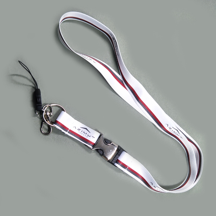 Polyester heat press transfer blank sublimation metal chain hook couplers buckle lanyards with cell phone string