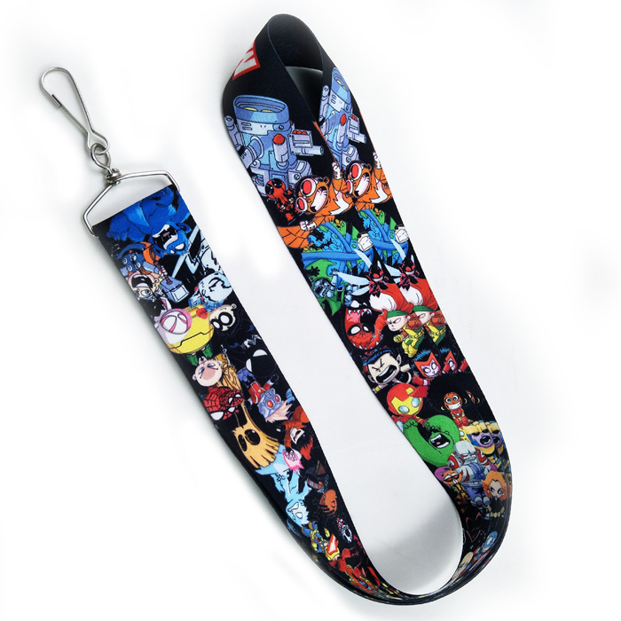 Polyester webbing safety single custom heatransfer printed souvenir deginer lanyards with buckle