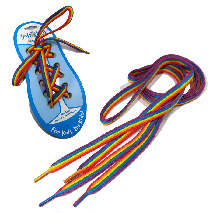 Ladies slippers rainbow colorful shoes laces sets women chest shoelaces