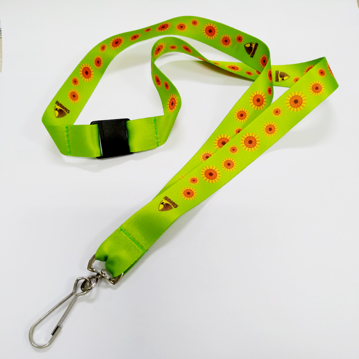 Sublimation flower logo revolving hook card holder neck lanyard
