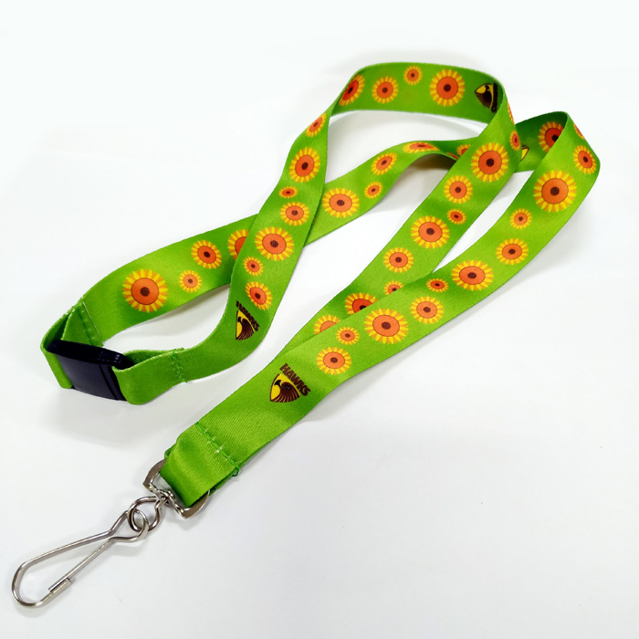 Sublimation flower logo revolving hook card holder neck lanyard