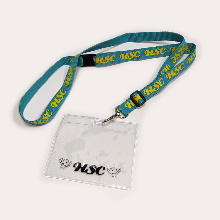 Transparent pvc printed logo colorful polyester neck lanyards