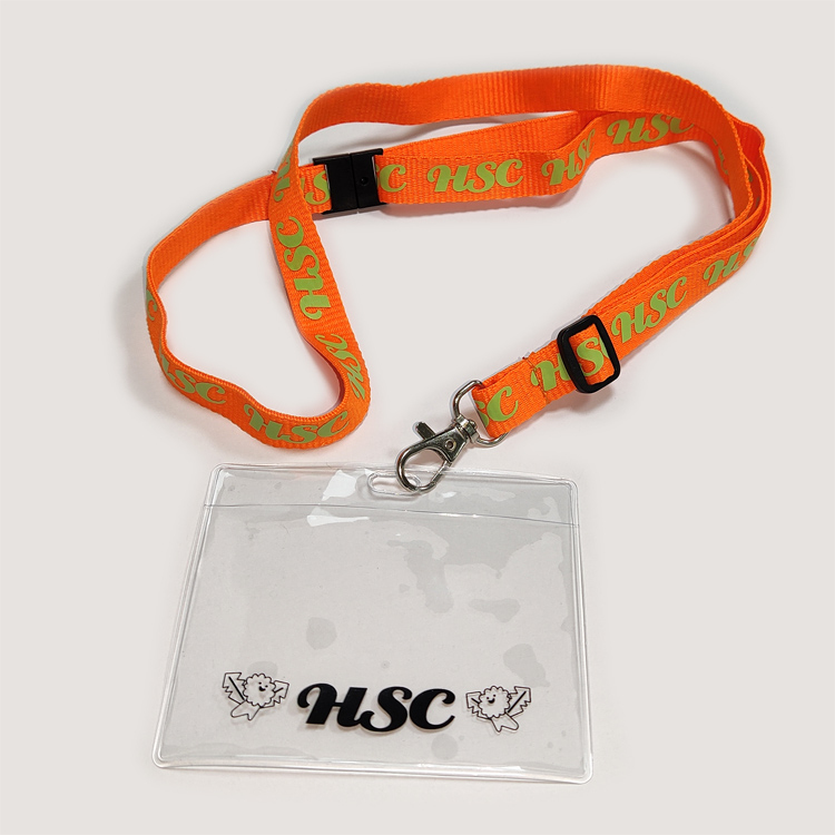 Transparent pvc printed logo colorful polyester neck lanyards