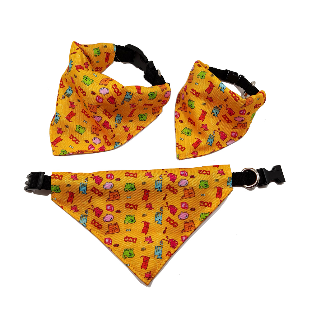 Designer supplies Puppy cute pet cat collar spike fabric bandana set